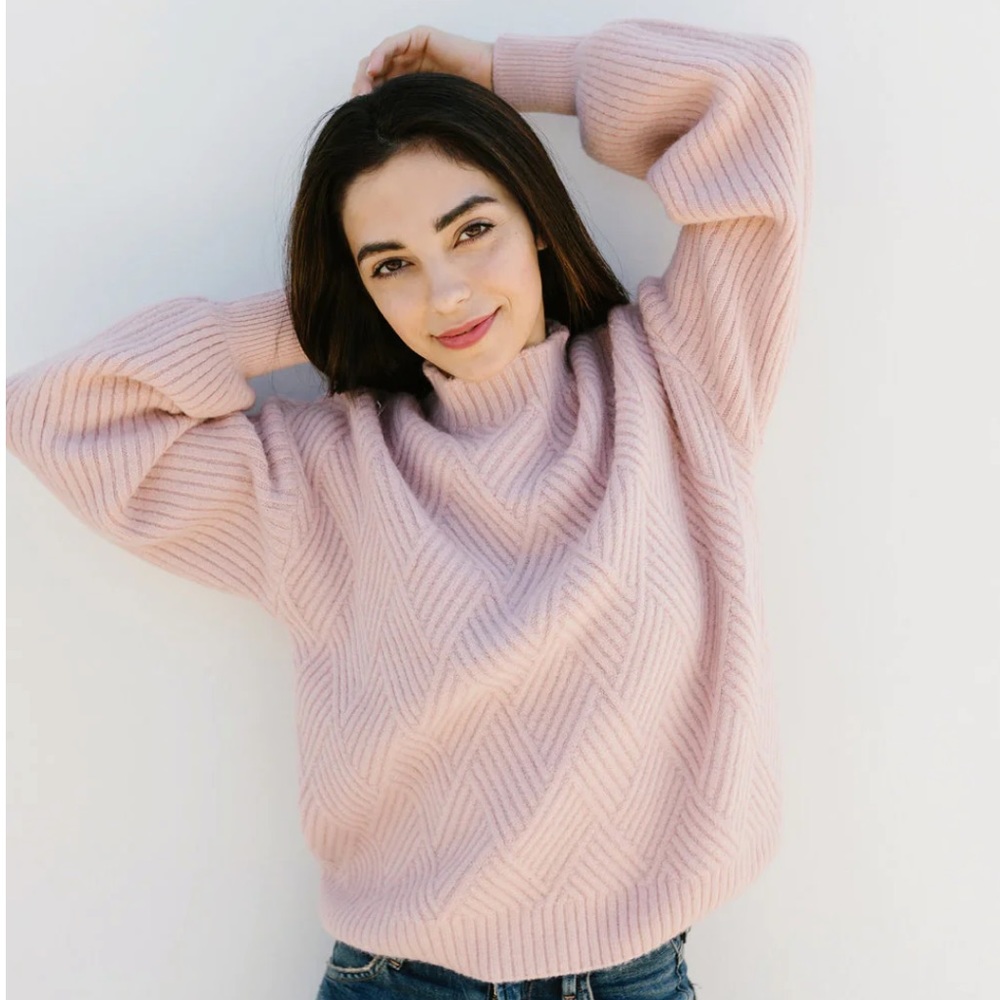 The Roster - You Are Fearless - Blush Pink Knit Sweater